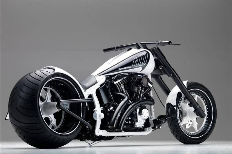 Harley Davidson Softail Black White by Bündnerbike