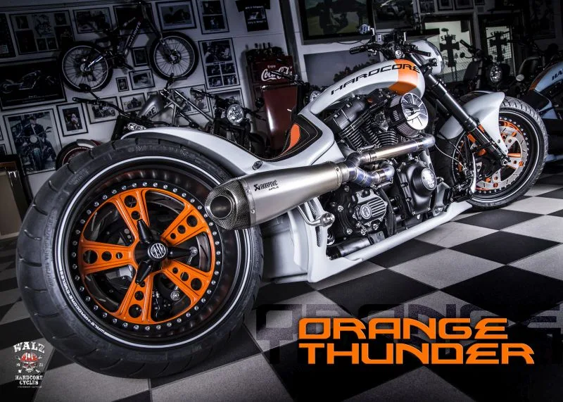 Dragstyle Custombike Orange Thunder by Walz Hardcore Cycles 09