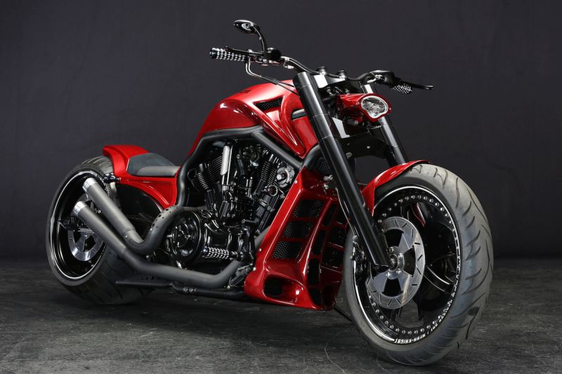 Harley V Rod bike ‘Neon’ by Bad Land