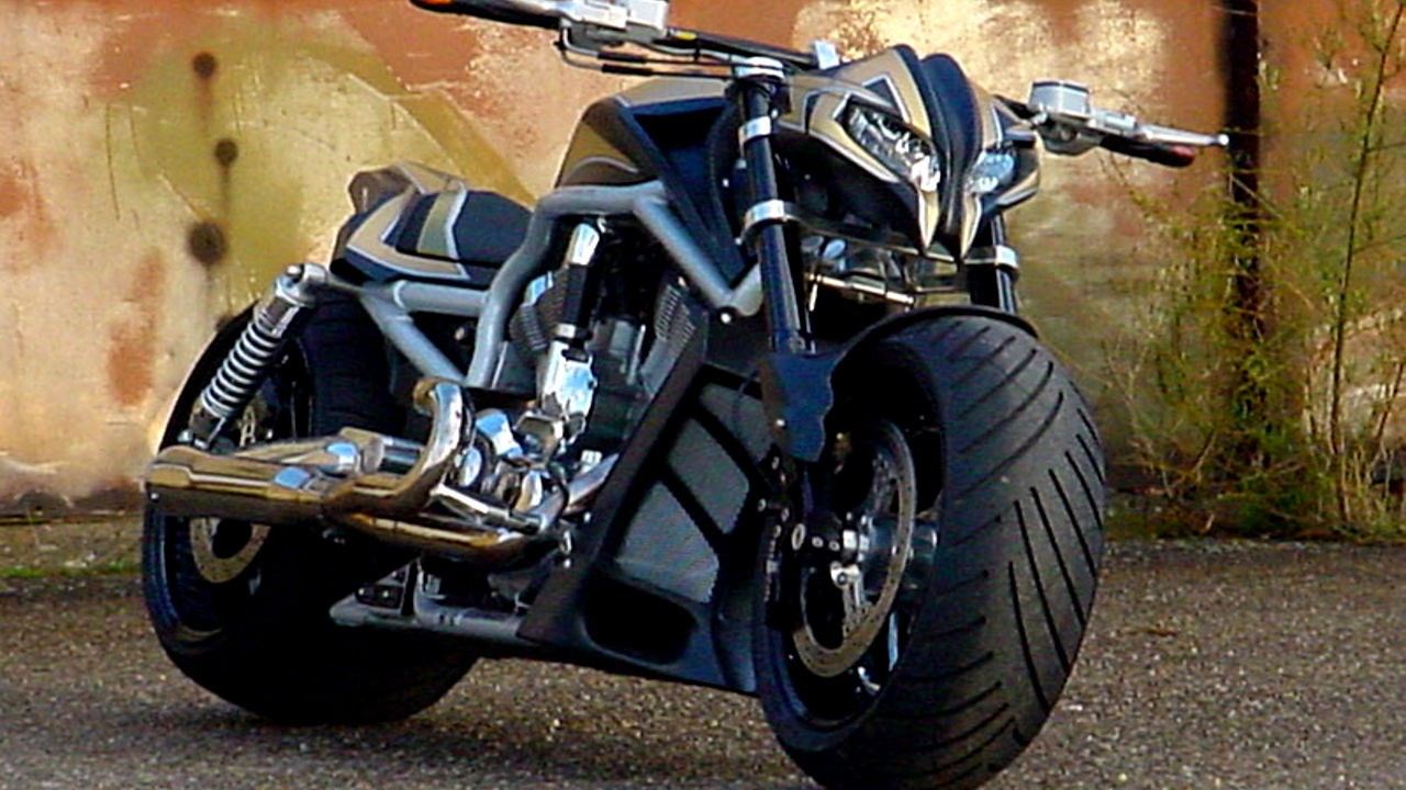 Harley Davidson V Rod Streetfighter By Tecno Bike Dark Kustom Custom Bikes