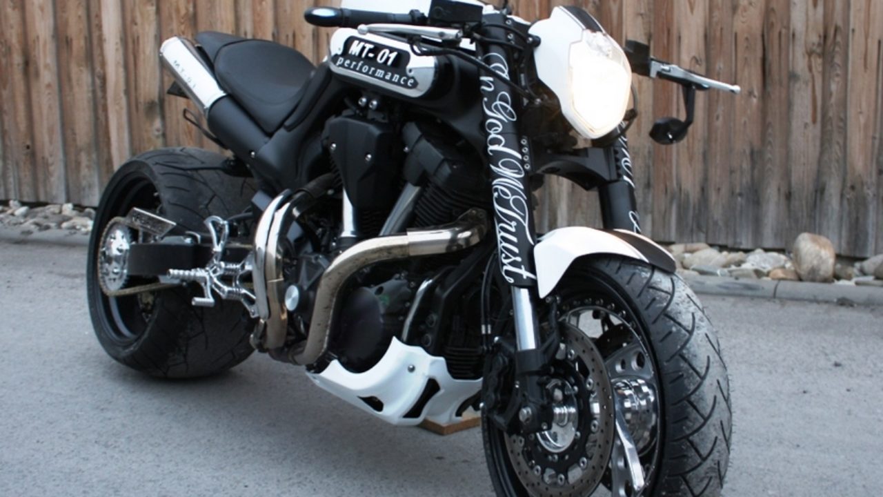 Yamaha Mt01 White By Rf Biketech Dark Kustom Custom Bikes