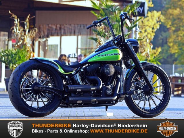 ► Harley-Davidson Softail Ape Hanger “Green apple” by Thunderbike