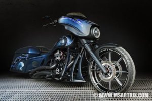 Harley Davidson Bagger Street Glide Blue Bat by MS Artrix