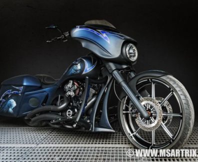 Harley Davidson Bagger Street Glide Blue Bat by MS Artrix 02