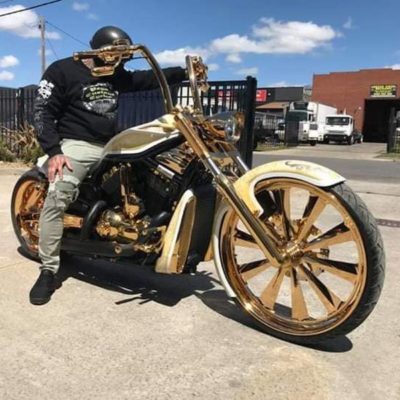 Harley-Davidson VRod custom Gold by Pega Custom Cycles