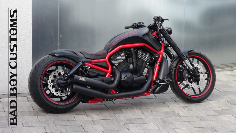 Harley-Davidson V-Rod muscle custom “Red2” by Bad Boy Customs