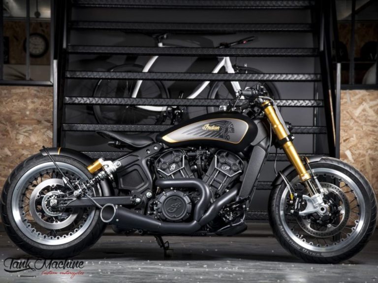 Indian Scout "Bobber" Exhaust Custom by Tank Machine