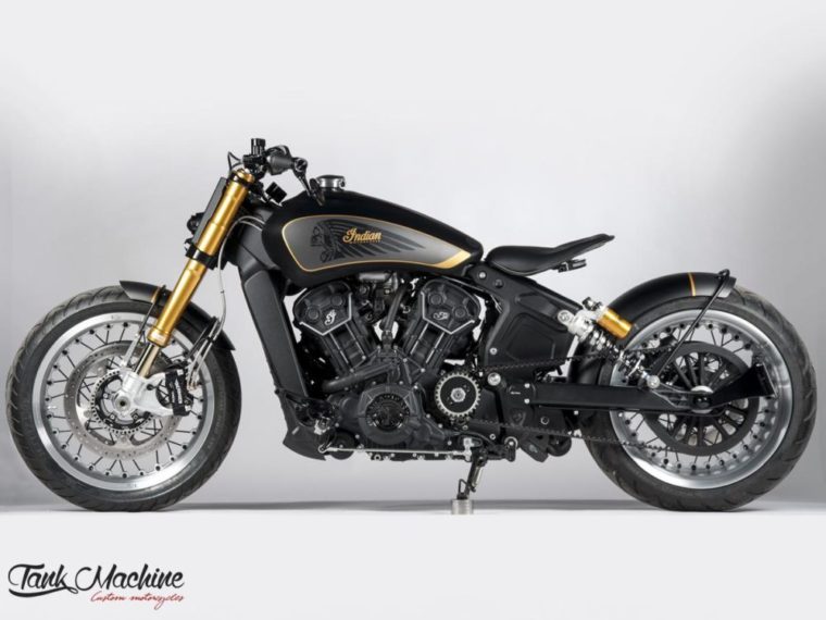 Indian Scout "Bobber" Exhaust Custom by Tank Machine