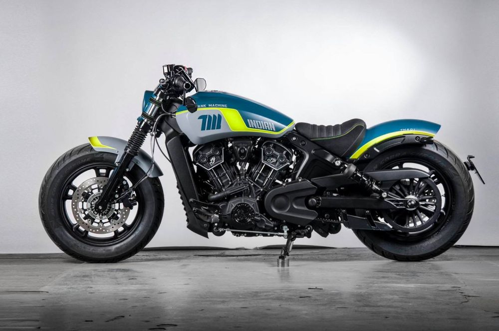 Indian Scout motorcycles “NEON #01” by Tank Machine