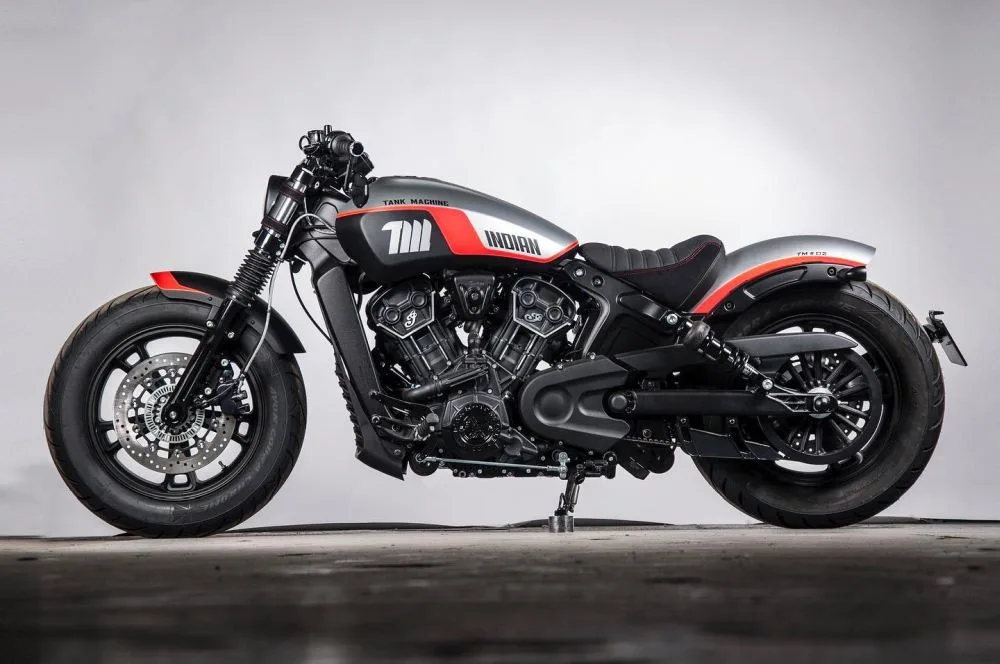 Indian Scout motorcycles "NEON 02" by Tank Machine