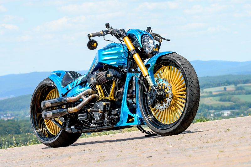 Harley Custom FXDR ‘Ilektra’ airbrushed by SK-Brush