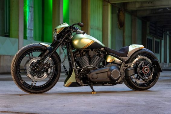 Harley-Davidson FXDR 'Golden Lime' customized by Thunderbike