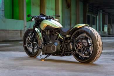 Harley-Davidson FXDR 'Golden Lime' customized by Thunderbike