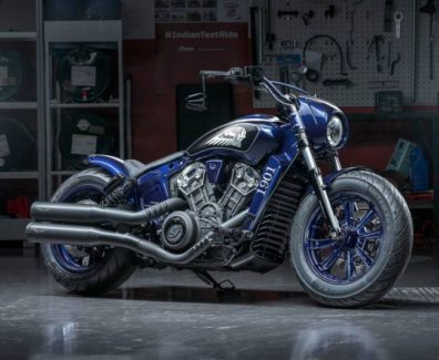 Indian Scout Bobber ‘Custom Blue’ by Hollister’s MotorCycles