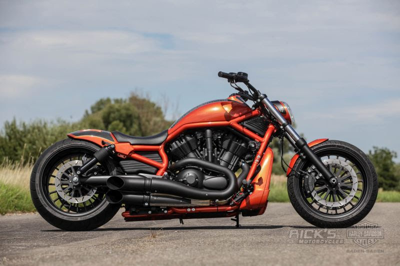 Motorrad Hebebühne XL für Harley Davidson V-Rod orange Scherenheber 