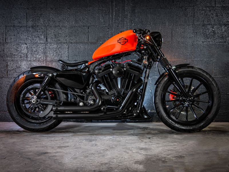 Harley Davidson Iron 883 ‘Orange & Black’ by Melk motorcycles