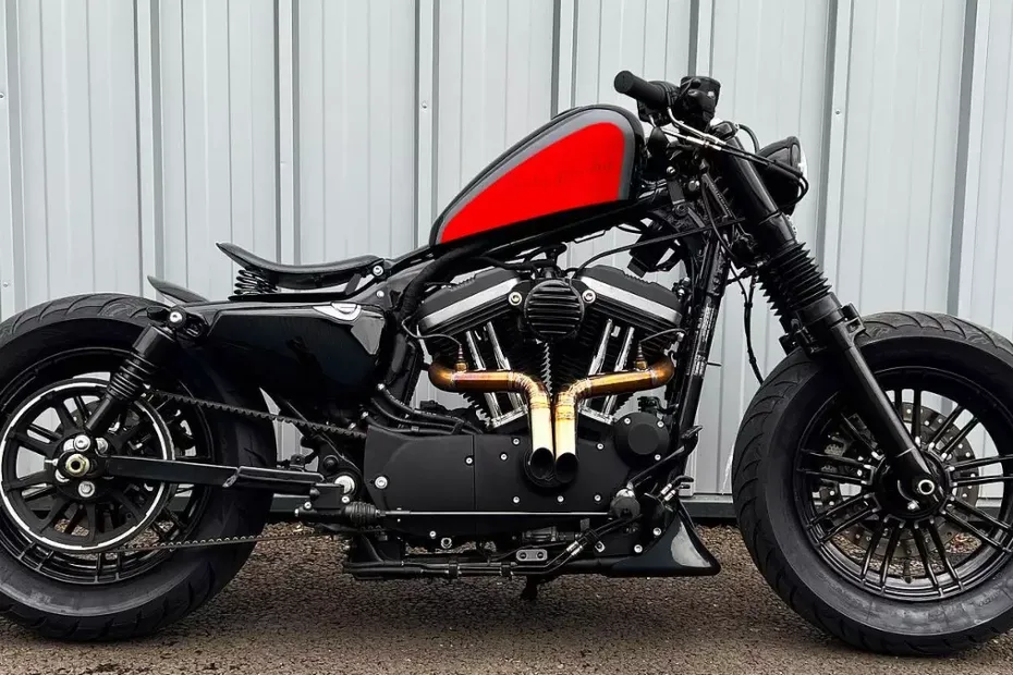 Harley-Davidson-48-Red-Satin-by-Poulson-Custom