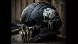 Motorcycle Helmet 'Dark Custom' generated by AI