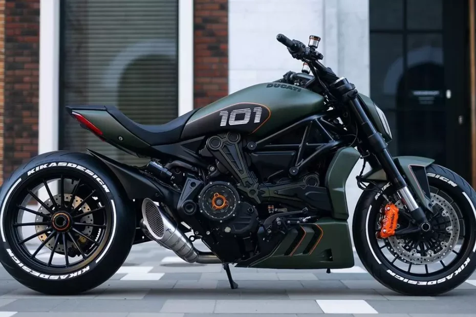 Ducati XDiavel 'Satin Green with Orange Flake' by Kikas Design